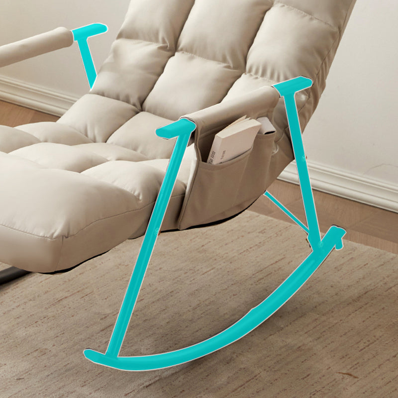 Chaise à bascule de style moderne Fauveau de chaise rembourrée en cuir avec rangement