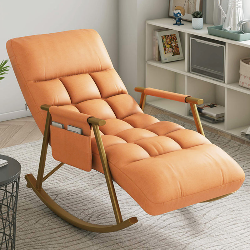 Chaise à bascule en faux cuir moderne avec rangement