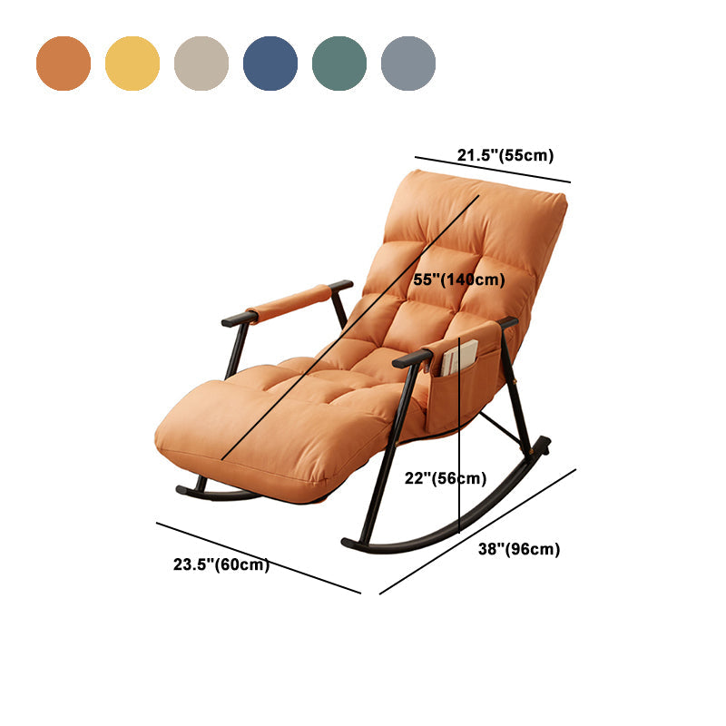 Chaise à bascule en faux cuir moderne avec rangement