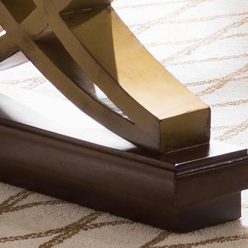 Descripción ejecutiva de triple de triple marrón rectangular con escritorio de oficina de patas de madera