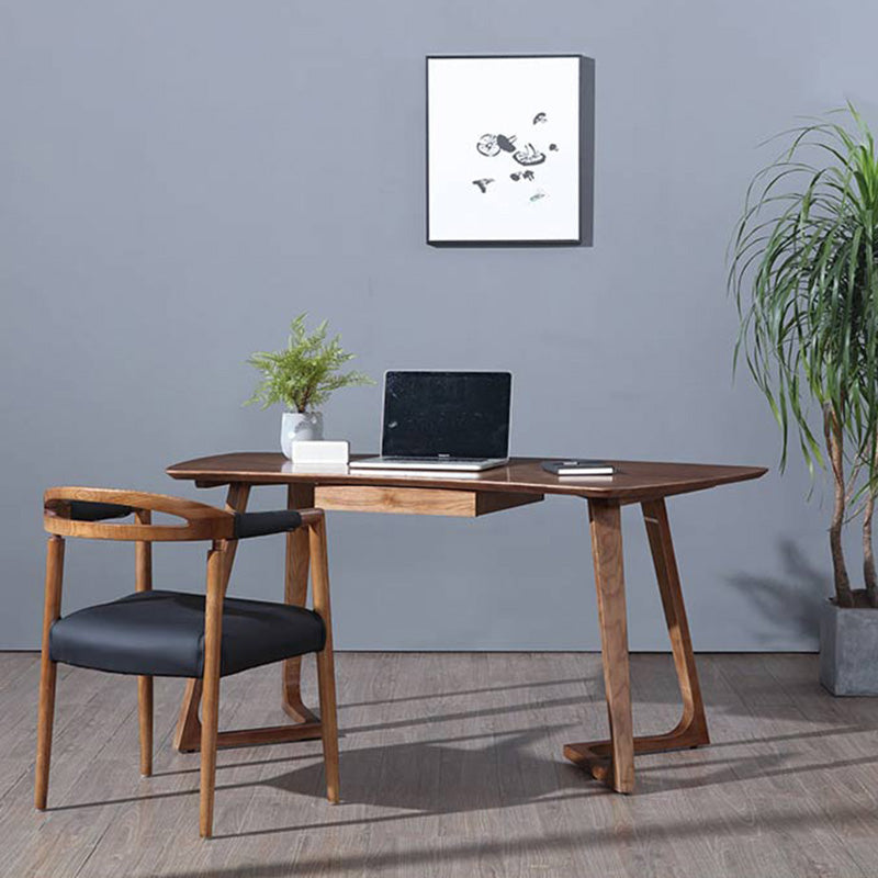 30" H Ash Office Desk Contemporary Writing Desk in Matte Finish Clearhalo 'furn' 'furn_office_desk' 'Furniture' 'Office Desks' 'Office Furniture' 'office_desk' 6027664