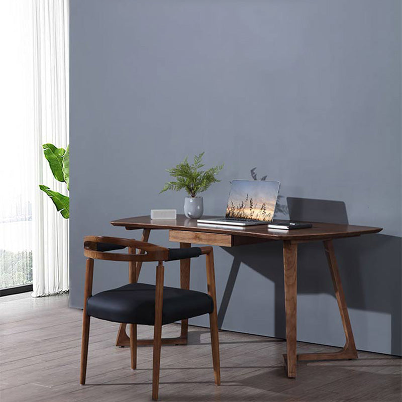 30" H Ash Office Desk Contemporary Writing Desk in Matte Finish Clearhalo 'furn' 'furn_office_desk' 'Furniture' 'Office Desks' 'Office Furniture' 'office_desk' 6027667