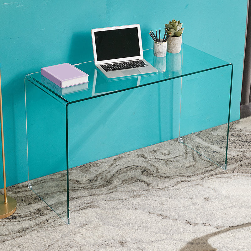 Bureau d'ordinateur en verre moderne
