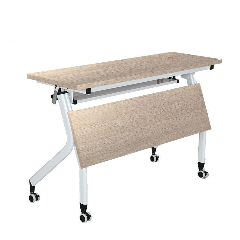 Contemporary Desk for Office 30"H Rectangular Writing Desk with Wheels Brown Clearhalo 'furn' 'furn_office_desk' 'Furniture' 'Office Desks' 'Office Furniture' 'office_desk' 6027712