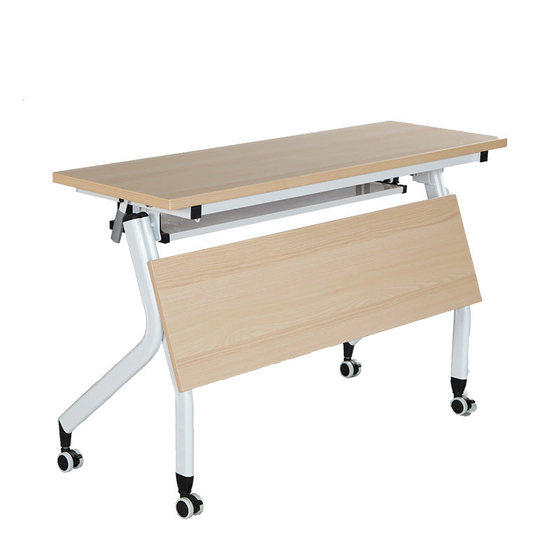 Contemporary Desk for Office 30"H Rectangular Writing Desk with Wheels Light Wood Clearhalo 'furn' 'furn_office_desk' 'Furniture' 'Office Desks' 'Office Furniture' 'office_desk' 6027713