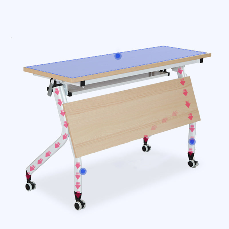 Contemporary Desk for Office 30"H Rectangular Writing Desk with Wheels Clearhalo 'furn' 'furn_office_desk' 'Furniture' 'Office Desks' 'Office Furniture' 'office_desk' 6027718