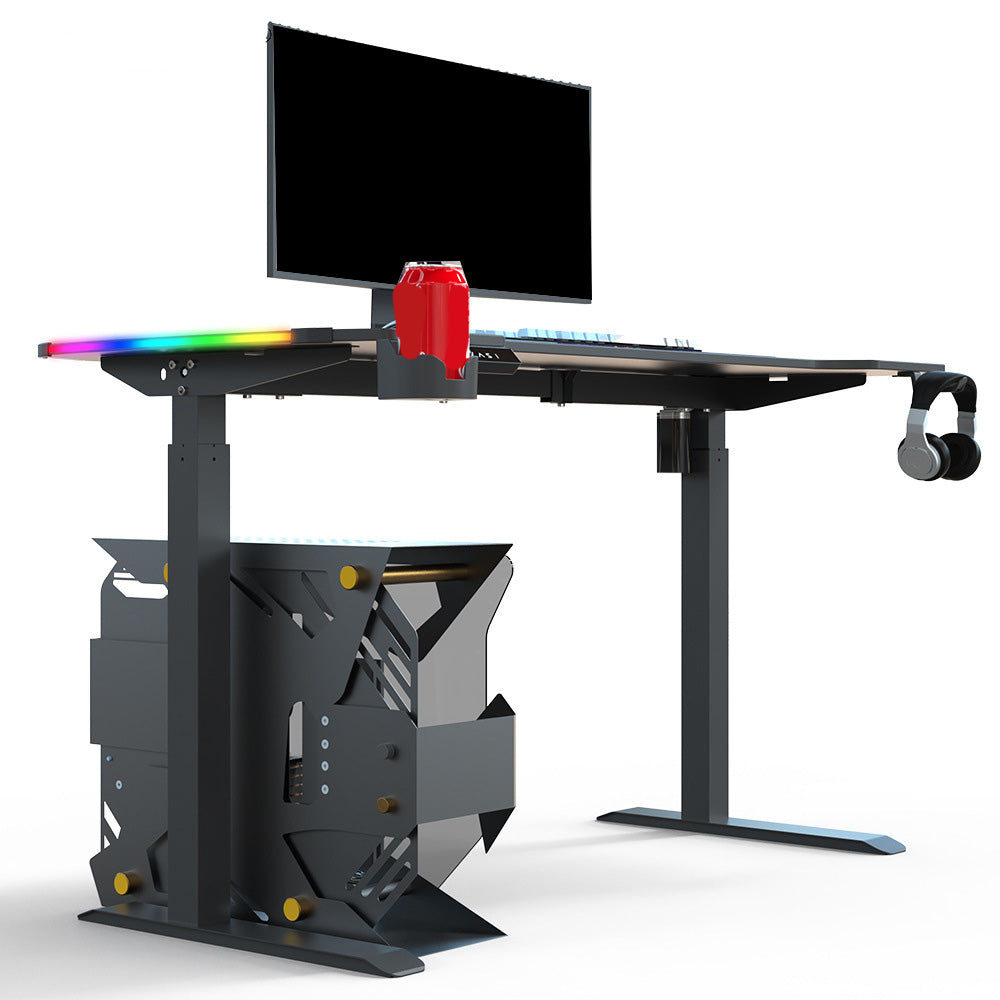 Escritorio de juego contemporáneo para oficina de 24 "w x 29" H escritorio rectangular en negro/negro