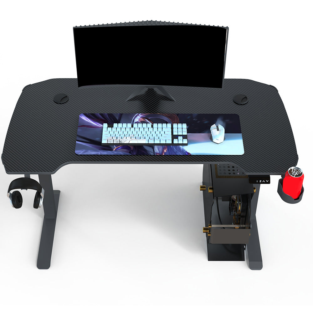 Escritorio de juego contemporáneo para oficina de 24 "w x 29" H escritorio rectangular en negro/negro