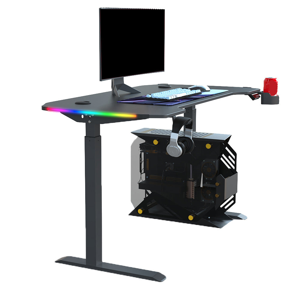 Escritorio de juego contemporáneo para oficina de 24 "w x 29" H escritorio rectangular en negro/negro