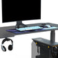 Escritorio de juego contemporáneo para oficina de 24 "w x 29" H escritorio rectangular en negro/negro