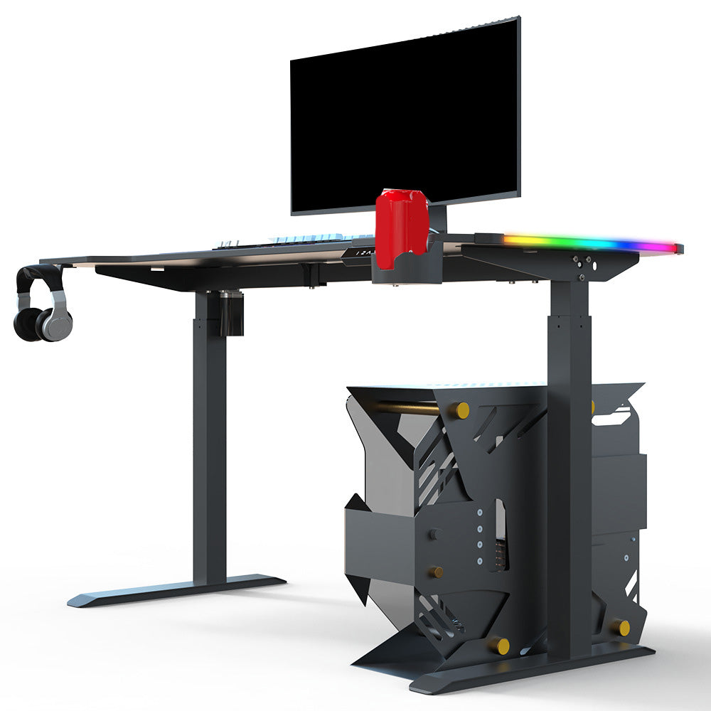 Escritorio de juego contemporáneo para oficina de 24 "w x 29" H escritorio rectangular en negro/negro