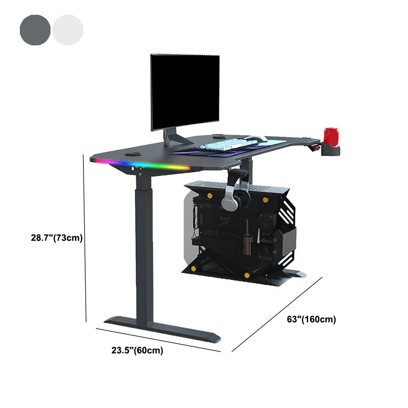 Escritorio de juego contemporáneo para oficina de 24 "w x 29" H escritorio rectangular en negro/negro