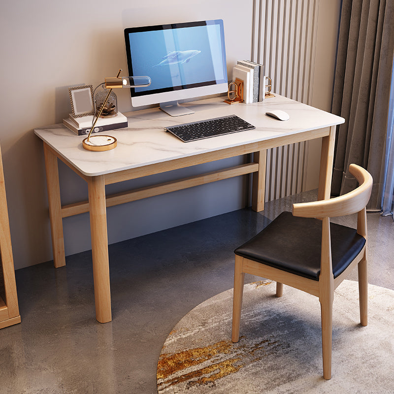 Moderne rechthoekige kantoorbureau marmeren massief hout schrijfde bureau