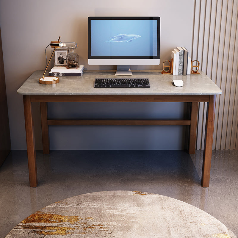 Moderne rechthoekige kantoorbureau marmeren massief hout schrijfde bureau