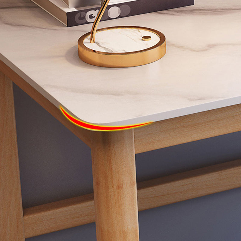 Moderne rechthoekige kantoorbureau marmeren massief hout schrijfde bureau