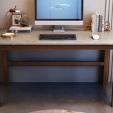 Moderne rechthoekige kantoorbureau marmeren massief hout schrijfde bureau