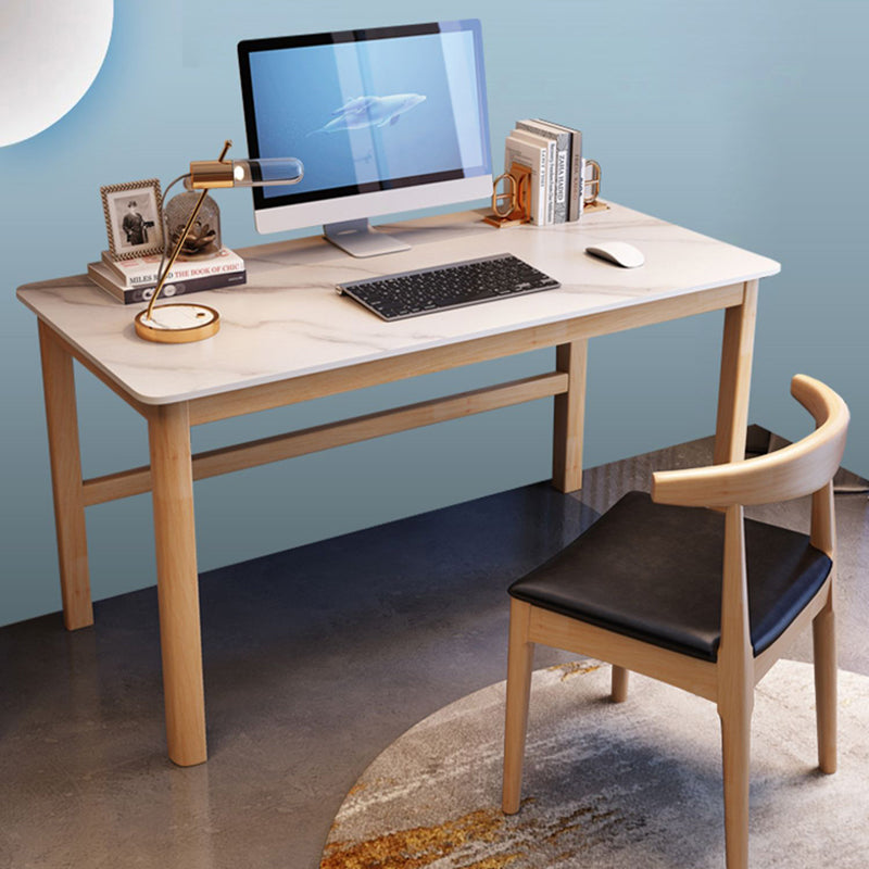 Moderne rechthoekige kantoorbureau marmeren massief hout schrijfde bureau