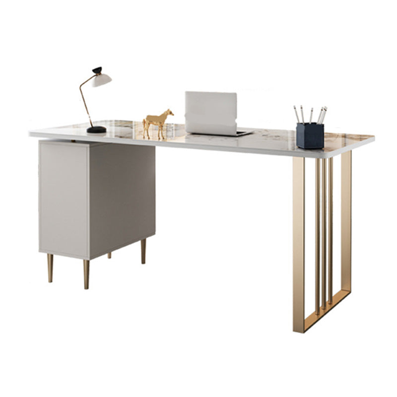 Escritorio de mármol contemporáneo para escritorio rectangular de 30 "h de 30" con 1 cajón