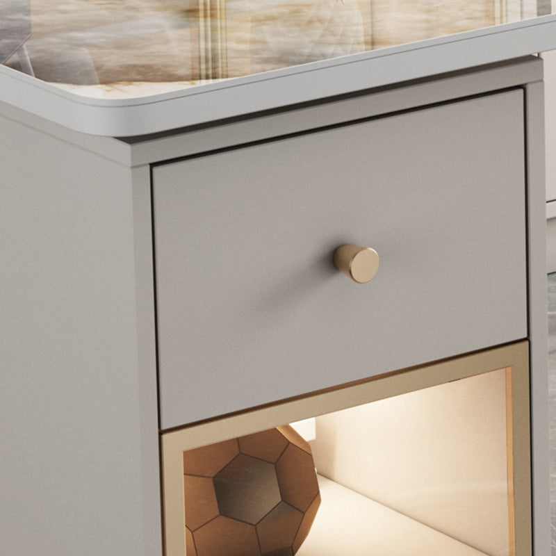 Escritorio de mármol contemporáneo para escritorio rectangular de 30 "h de 30" con 1 cajón