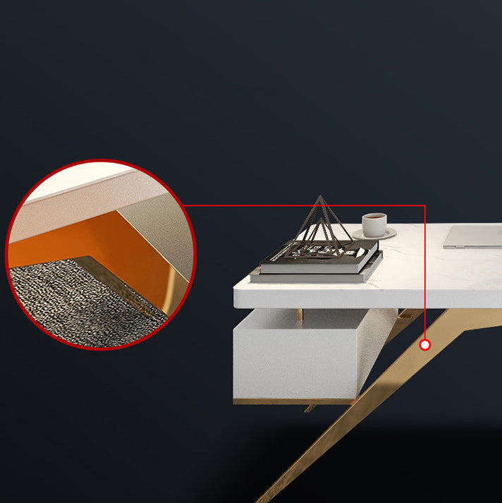 Escritorio contemporáneo para la oficina 28 "w x 30" H escritorio rectangular en blanco