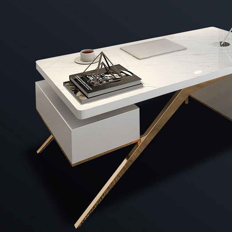 Escritorio contemporáneo para la oficina 28 "w x 30" H escritorio rectangular en blanco