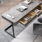 Contemporary Marble Desk for Office 30"H Rectangular Desk in Gray