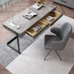 Contemporary Marble Desk for Office 30"H Rectangular Desk in Gray
