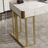 Escritorio de oficina rectangular en el hogar u oficina con escritorio de escritura base de metal