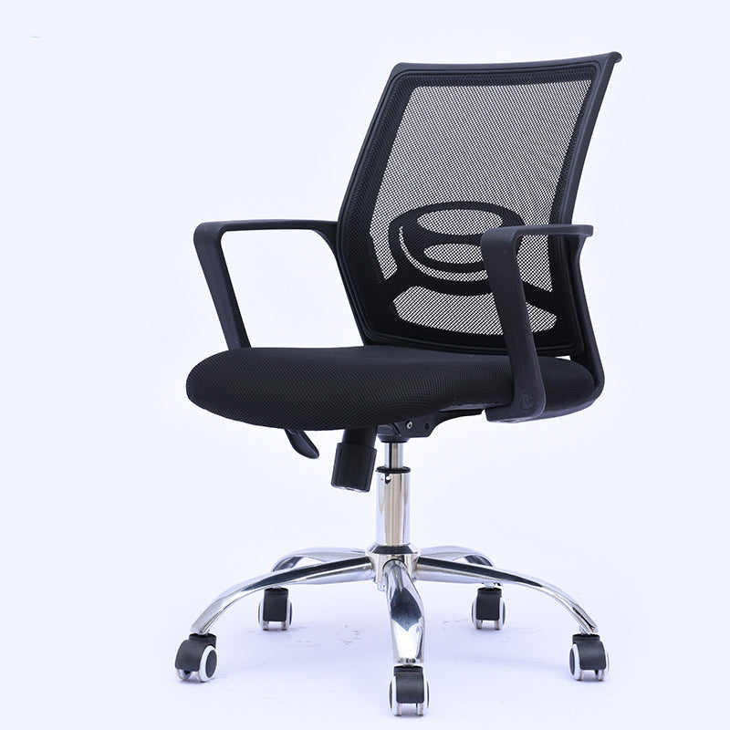 Contemporary Arm Chair Fixed Arms Mid-back Mesh Black Office Chair Clearhalo 'furn' 'furn_office_chair' 'Furniture' 'Office Chairs' 'Office Furniture' 'office_chair' 6027996