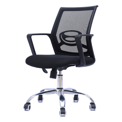 Contemporary Arm Chair Fixed Arms Mid-back Mesh Black Office Chair 1 Piece Clearhalo 'furn' 'furn_office_chair' 'Furniture' 'Office Chairs' 'Office Furniture' 'office_chair' 6027997