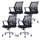 Contemporary Arm Chair Fixed Arms Mid-back Mesh Black Office Chair 4 Piece Set Clearhalo 'furn' 'furn_office_chair' 'Furniture' 'Office Chairs' 'Office Furniture' 'office_chair' 6028000