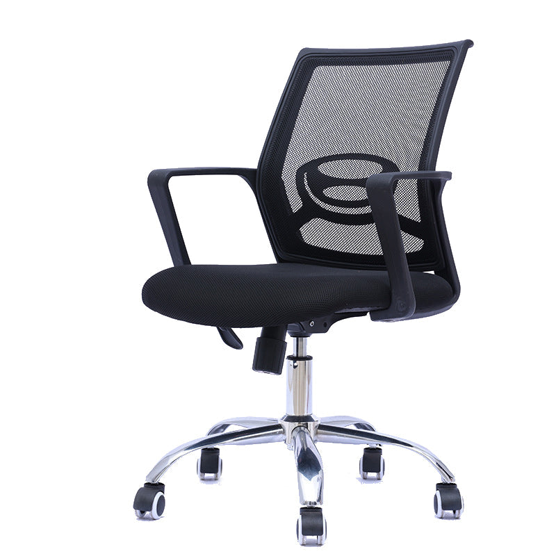 Contemporary Arm Chair Fixed Arms Mid-back Mesh Black Office Chair Clearhalo 'furn' 'furn_office_chair' 'Furniture' 'Office Chairs' 'Office Furniture' 'office_chair' 6028005