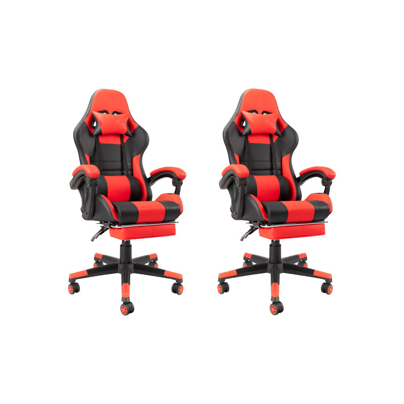 Modern Desk Chair Lether Gaming Chair High-Back Chair with Wheels 2 Piece Set Clearhalo 'furn' 'furn_office_chair' 'Furniture' 'Office Chairs' 'Office Furniture' 'office_chair' 6028097