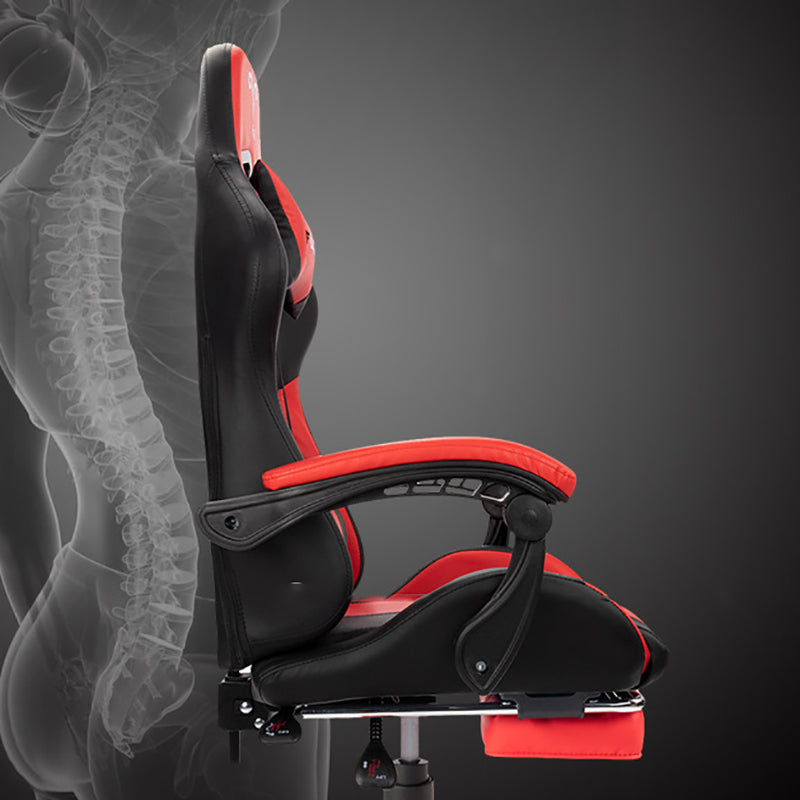 Modern Desk Chair Lether Gaming Chair High-Back Chair with Wheels Clearhalo 'furn' 'furn_office_chair' 'Furniture' 'Office Chairs' 'Office Furniture' 'office_chair' 6028099