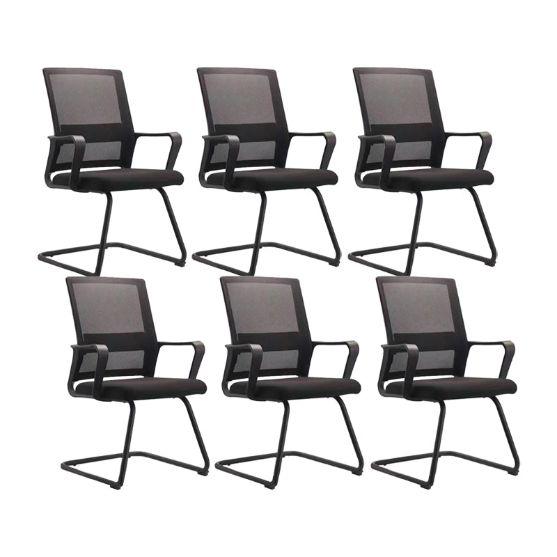 Contemporary Arm Chair Breathable AirGrid Upholstered Black Desk Chair 6 Piece Set Casters Not Included Clearhalo 'furn' 'furn_office_chair' 'Furniture' 'Office Chairs' 'Office Furniture' 'office_chair' 6028108