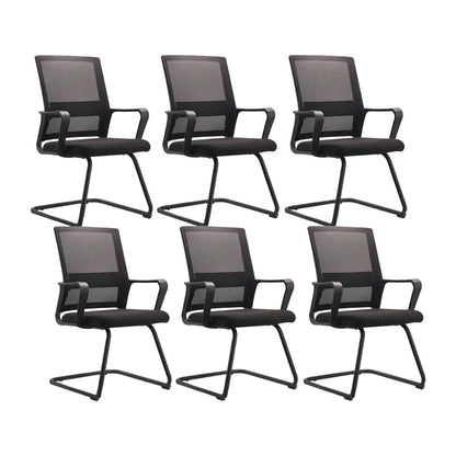 Contemporary Arm Chair Breathable AirGrid Upholstered Black Desk Chair 6 Piece Set Casters Not Included Clearhalo 'furn' 'furn_office_chair' 'Furniture' 'Office Chairs' 'Office Furniture' 'office_chair' 6028108