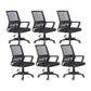 Contemporary Arm Chair Breathable AirGrid Upholstered Black Desk Chair 6 Piece Set Casters Included Clearhalo 'furn' 'furn_office_chair' 'Furniture' 'Office Chairs' 'Office Furniture' 'office_chair' 6028111