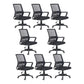 Contemporary Arm Chair Breathable AirGrid Upholstered Black Desk Chair 8 Piece Set Casters Included Clearhalo 'furn' 'furn_office_chair' 'Furniture' 'Office Chairs' 'Office Furniture' 'office_chair' 6028113