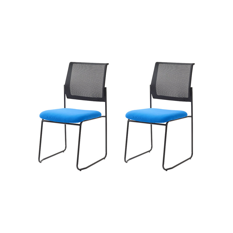 Modern & Contemporary Mid-Back Chair Conference Microfiber Chair Blue 2 Piece Set Clearhalo 'furn' 'furn_office_chair' 'Furniture' 'Office Chairs' 'Office Furniture' 'office_chair' 6028120