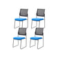 Modern & Contemporary Mid-Back Chair Conference Microfiber Chair Blue 4 Piece Set Clearhalo 'furn' 'furn_office_chair' 'Furniture' 'Office Chairs' 'Office Furniture' 'office_chair' 6028121