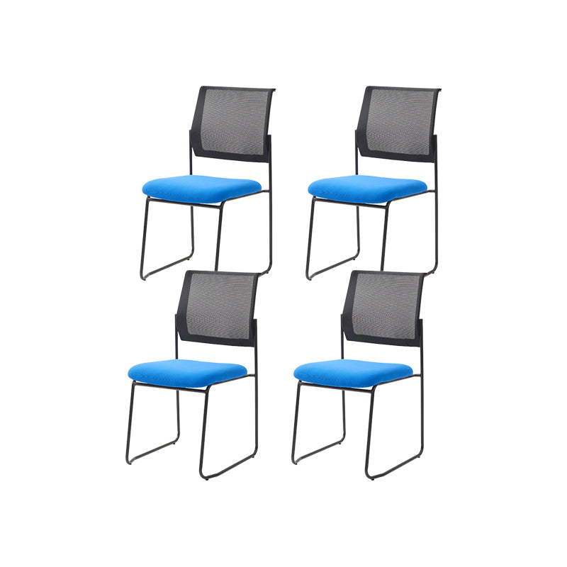 Modern & Contemporary Mid-Back Chair Conference Microfiber Chair Blue 4 Piece Set Clearhalo 'furn' 'furn_office_chair' 'Furniture' 'Office Chairs' 'Office Furniture' 'office_chair' 6028121