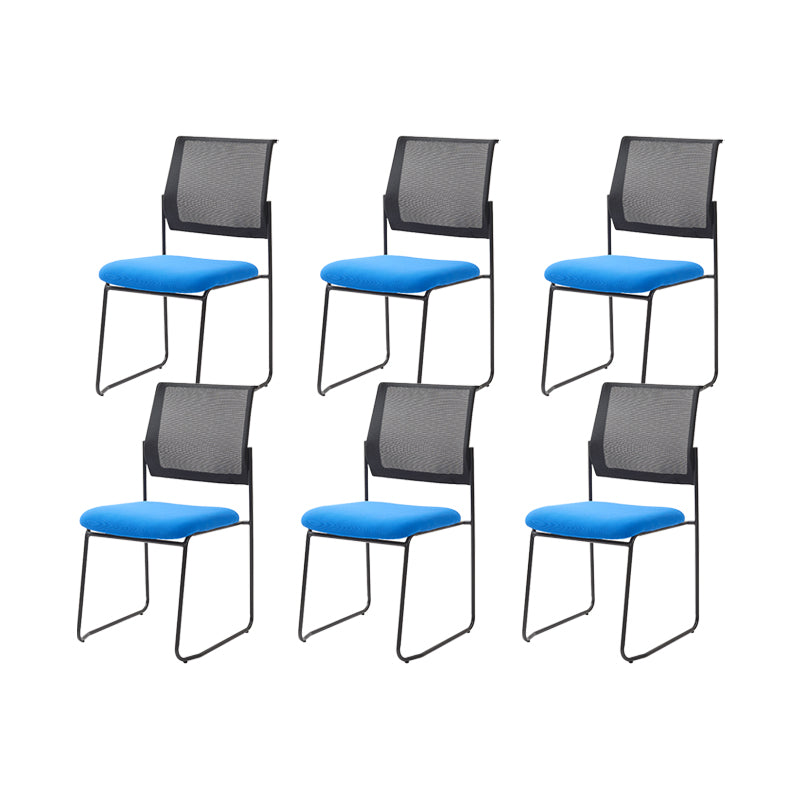 Modern & Contemporary Mid-Back Chair Conference Microfiber Chair Blue 6 Piece Set Clearhalo 'furn' 'furn_office_chair' 'Furniture' 'Office Chairs' 'Office Furniture' 'office_chair' 6028123