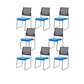 Modern & Contemporary Mid-Back Chair Conference Microfiber Chair Blue 8 Piece Set Clearhalo 'furn' 'furn_office_chair' 'Furniture' 'Office Chairs' 'Office Furniture' 'office_chair' 6028125
