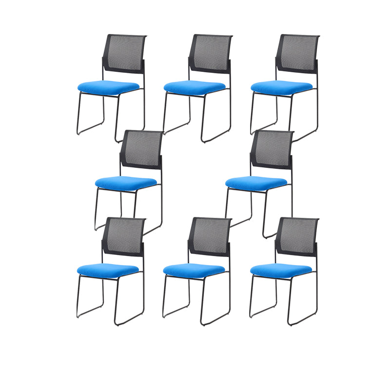 Modern & Contemporary Mid-Back Chair Conference Microfiber Chair Blue 8 Piece Set Clearhalo 'furn' 'furn_office_chair' 'Furniture' 'Office Chairs' 'Office Furniture' 'office_chair' 6028125