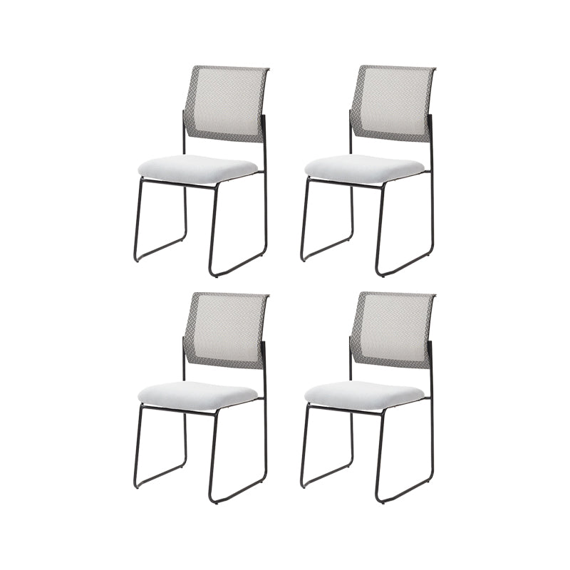 Modern & Contemporary Mid-Back Chair Conference Microfiber Chair White 4 Piece Set Clearhalo 'furn' 'furn_office_chair' 'Furniture' 'Office Chairs' 'Office Furniture' 'office_chair' 6028130