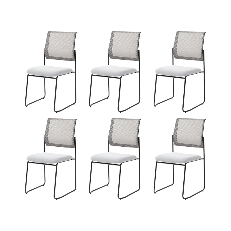 Modern & Contemporary Mid-Back Chair Conference Microfiber Chair White 6 Piece Set Clearhalo 'furn' 'furn_office_chair' 'Furniture' 'Office Chairs' 'Office Furniture' 'office_chair' 6028132
