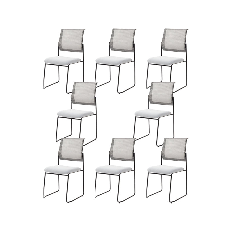 Modern & Contemporary Mid-Back Chair Conference Microfiber Chair White 8 Piece Set Clearhalo 'furn' 'furn_office_chair' 'Furniture' 'Office Chairs' 'Office Furniture' 'office_chair' 6028133