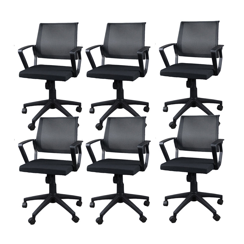 Silla de oficina ergonómica contemporánea Silla de escritorio ajustable con respaldo medio