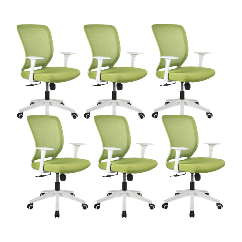 Eigentijdse tankstoel vaste armen mid-back mesh bureaustoelstoel