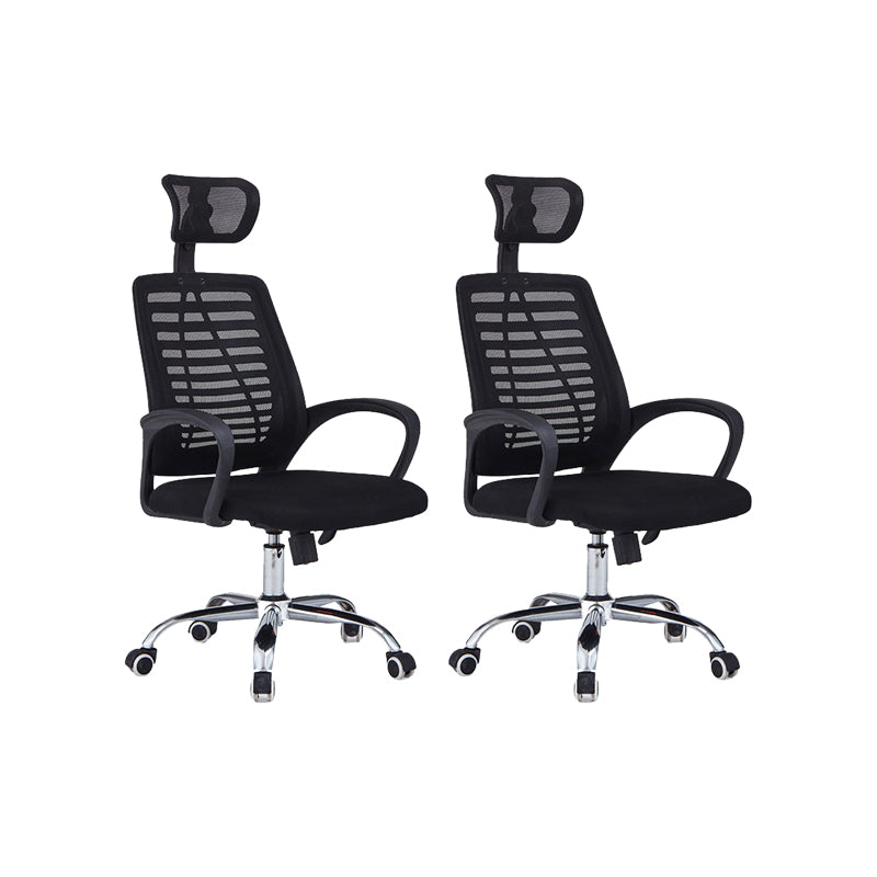 Contemporary Office Chair High Back Ergonomic Conference Chair Black 2 Piece Set Clearhalo 'furn' 'furn_office_chair' 'Furniture' 'Office Chairs' 'Office Furniture' 'office_chair' 6028210